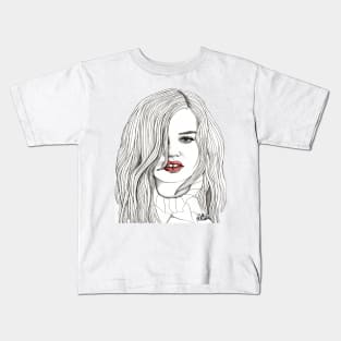 Georgia with Red Lips Kids T-Shirt